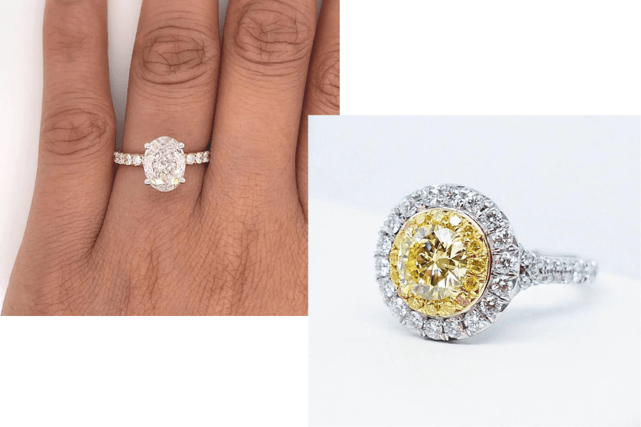 sea wave diamonds engagement rings