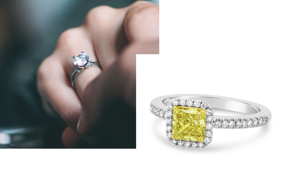 shreve and co. gemstone and diamond engagement-rings