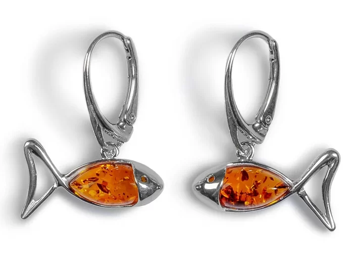 sterling silver ichthys fish earrings