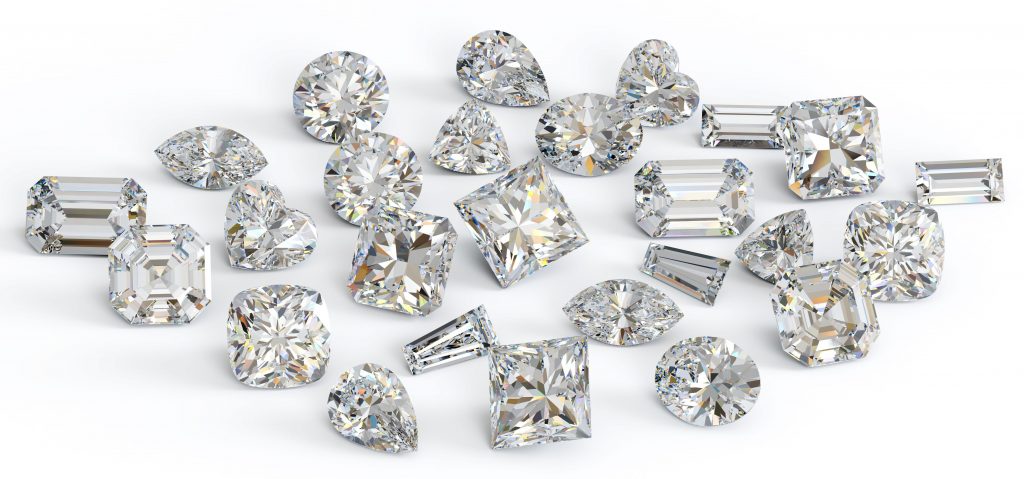 different cut of diamonds by the diamond valet