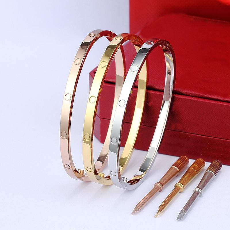 titanium steel bangle bracelets with screwdriver and jewelry box