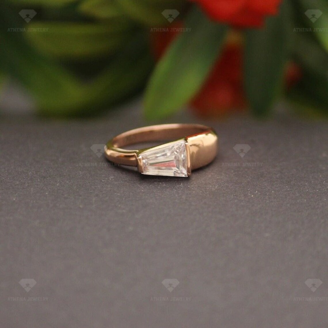 Tapered baguette diamond ring