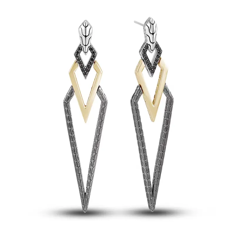 black sapphire drop earrings
