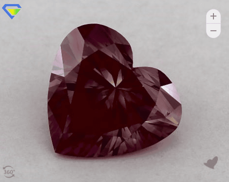 fancy vivid heart-shaped purple diamond