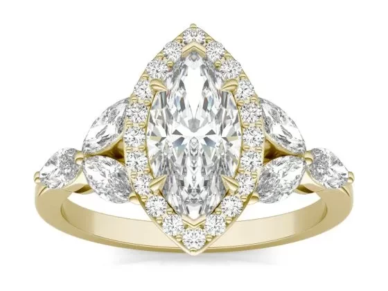 forever one moissanite engagement ring with marquise accents