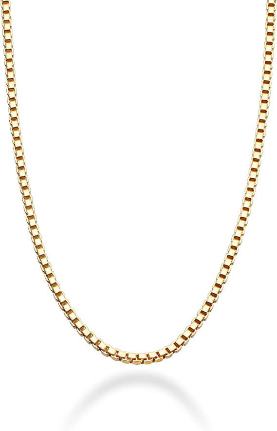 gold plated box chain necklace
