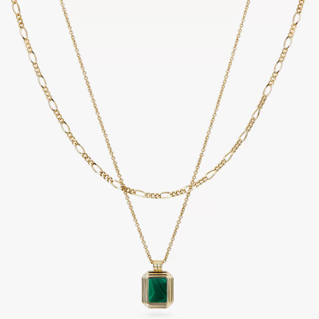 layered necklace set temple green