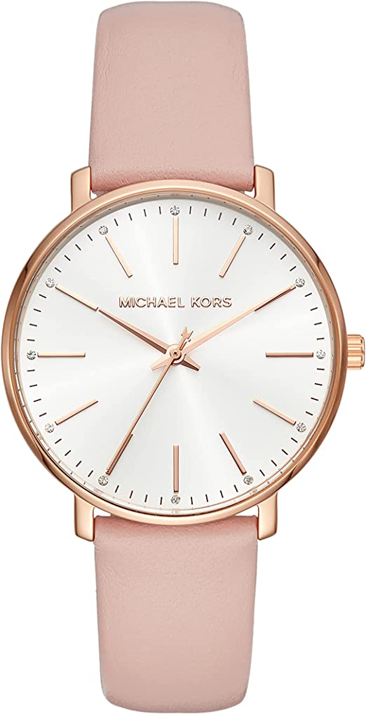 michael kors women's pink leather watch