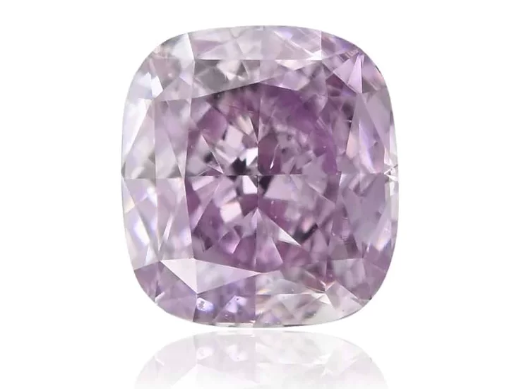 purple cushion cut loose diamond