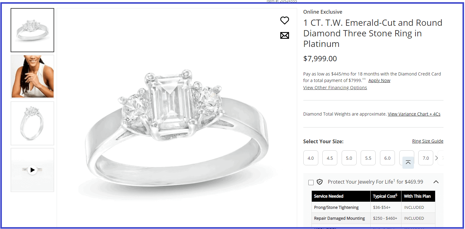 s12 diamond emerald and round cut diamond ring