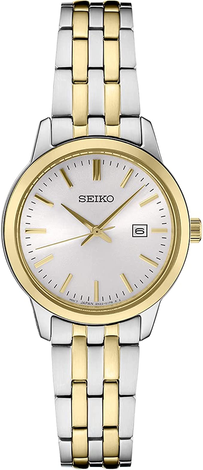 seiko titanium case watch in silver and gold tone