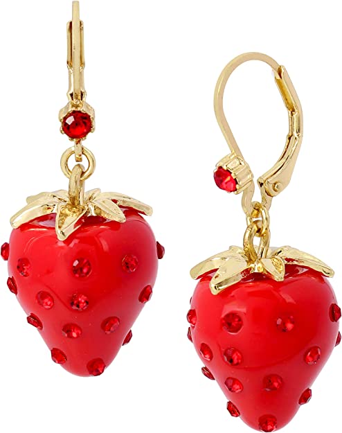 strawberry gold drop earrings