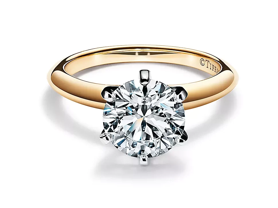 gold tiffany setting engagement ring