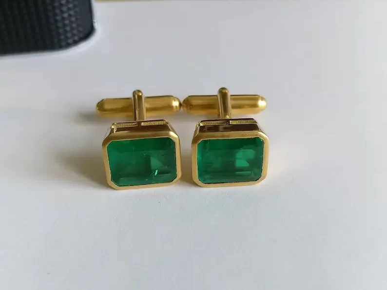 emerald cut cufflinks