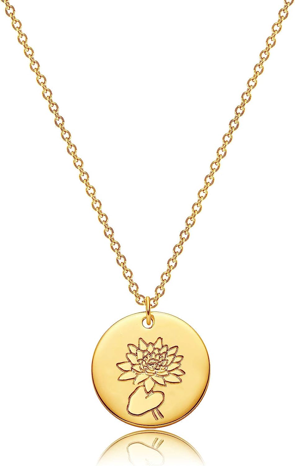 gold lotus flower pendant necklace