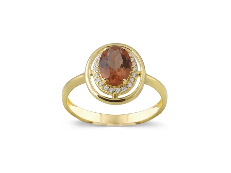gold zultanite ring with cz