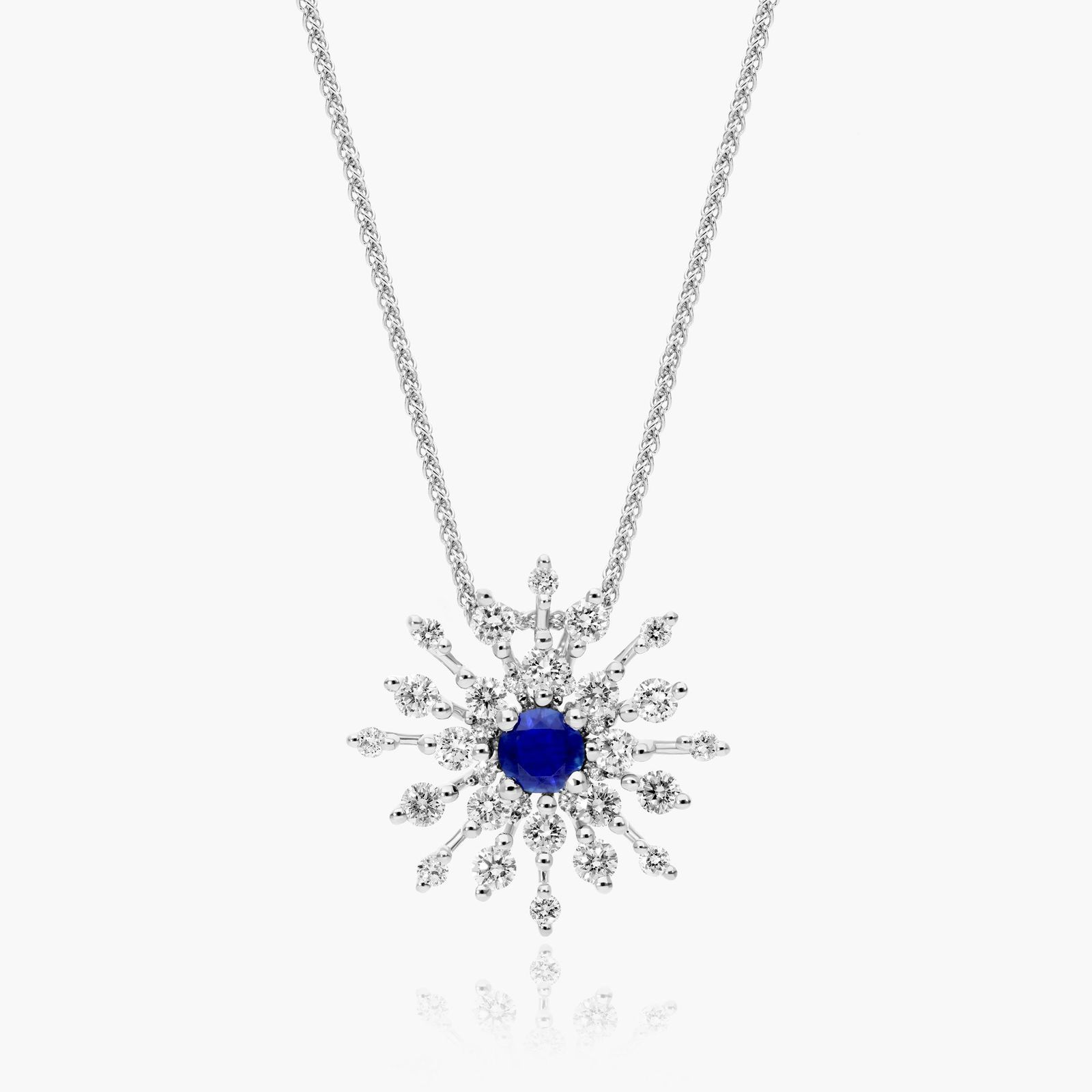 snowflake sapphire and diamond pendant