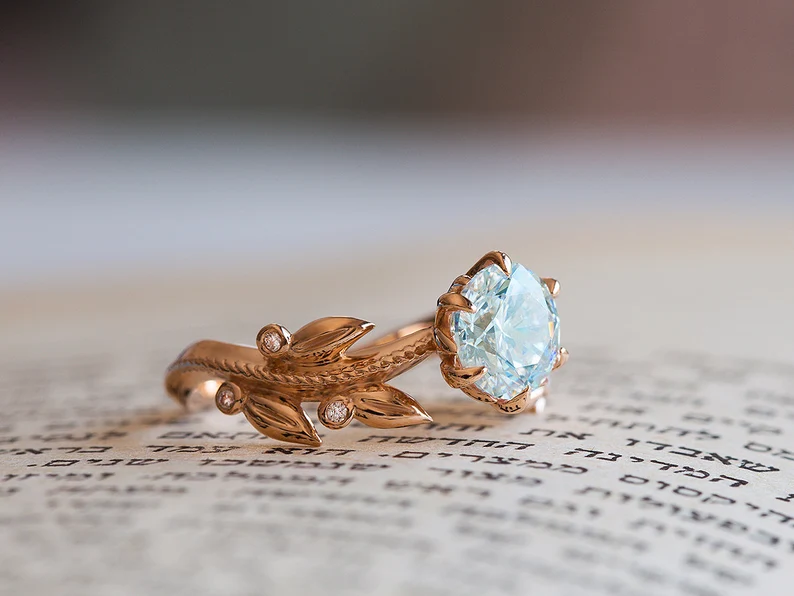 victorian inspired aquamarine engagement ring
