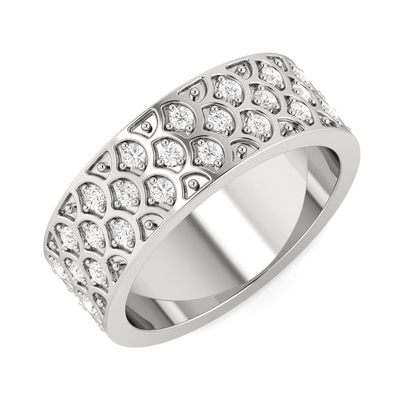 fish scale design wedding ring