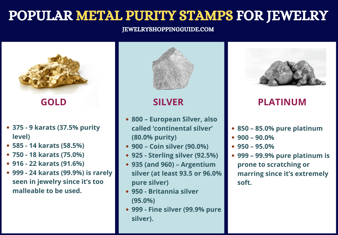 popular metal purity stamps for jewelry