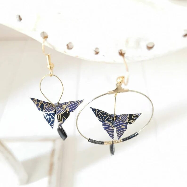 origami butterfly earrings