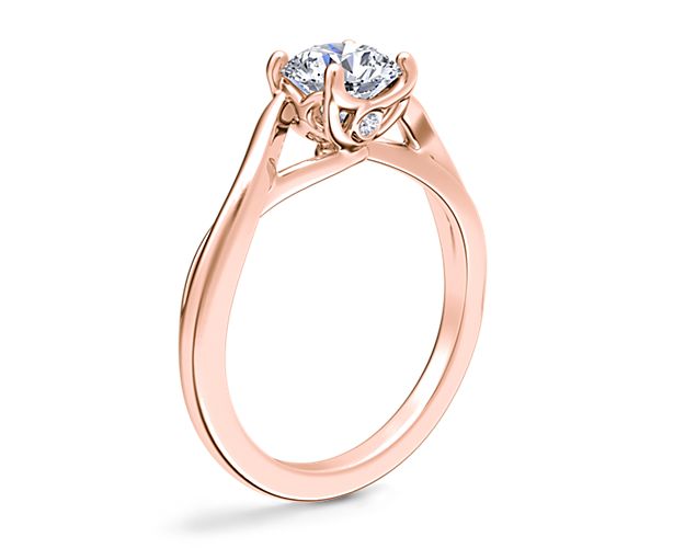 rose gold twist solitaire engagement ring