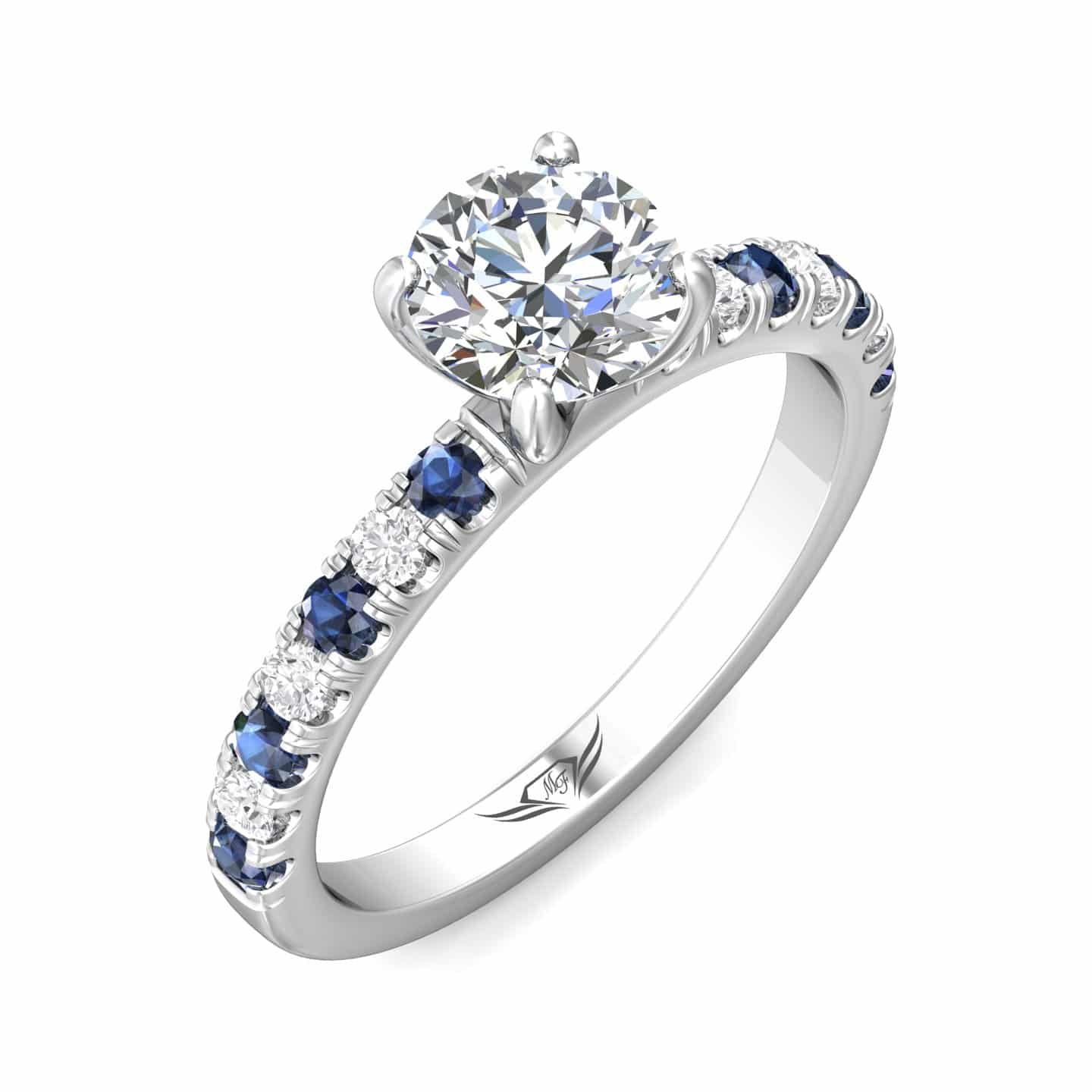 alternating diamond and sapphire ring