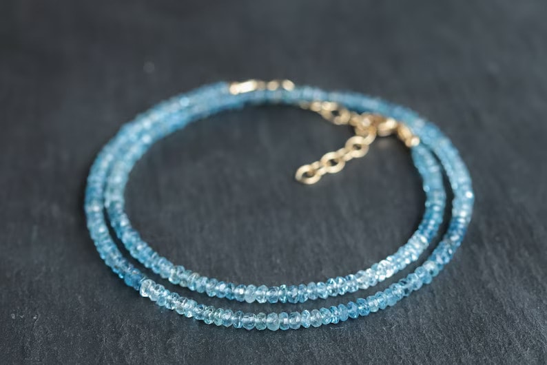 aquamarine choker necklace