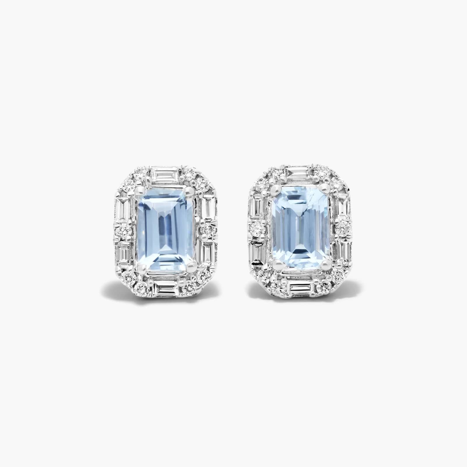 diamond halo aquamarine earrings