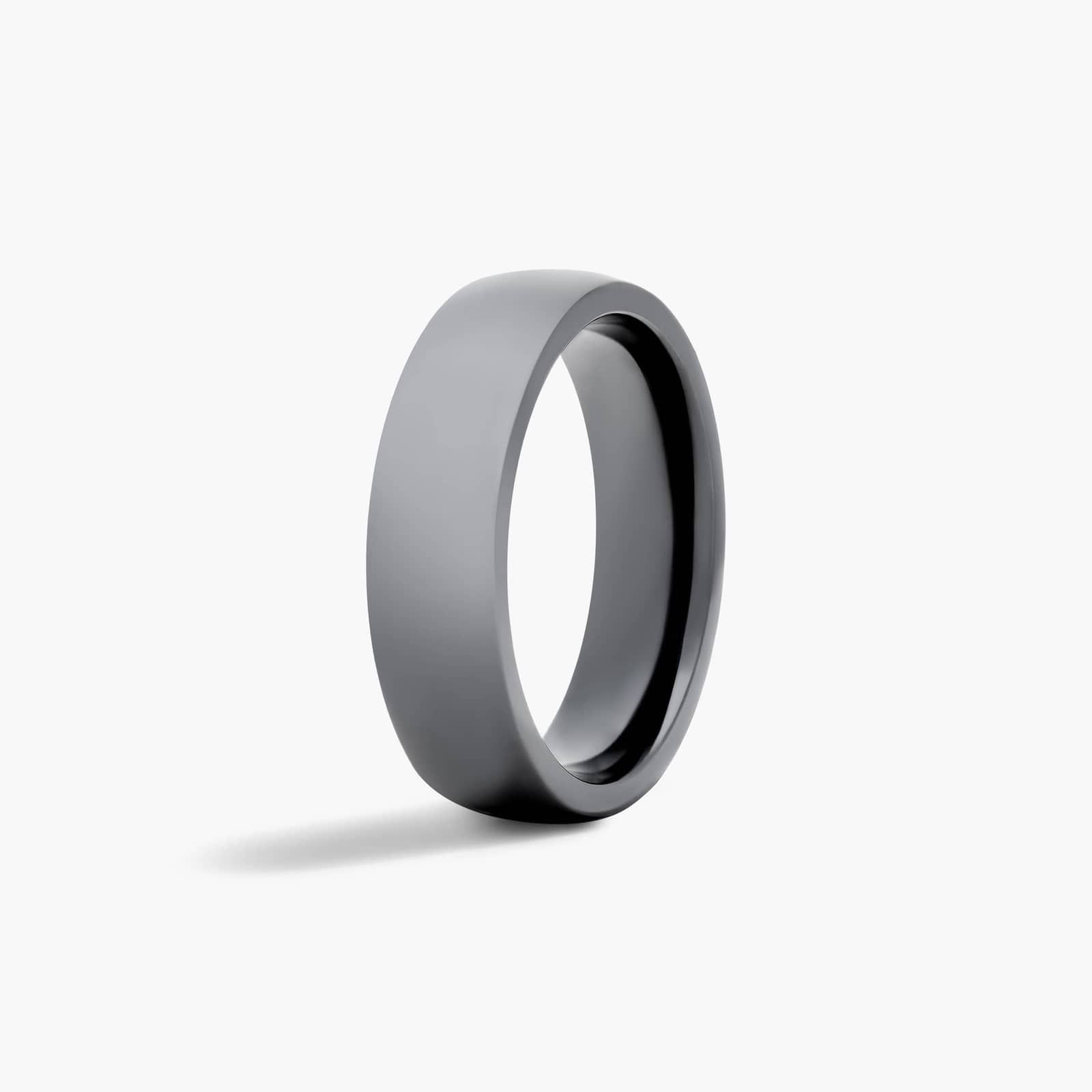 high polished domed black titanium ring