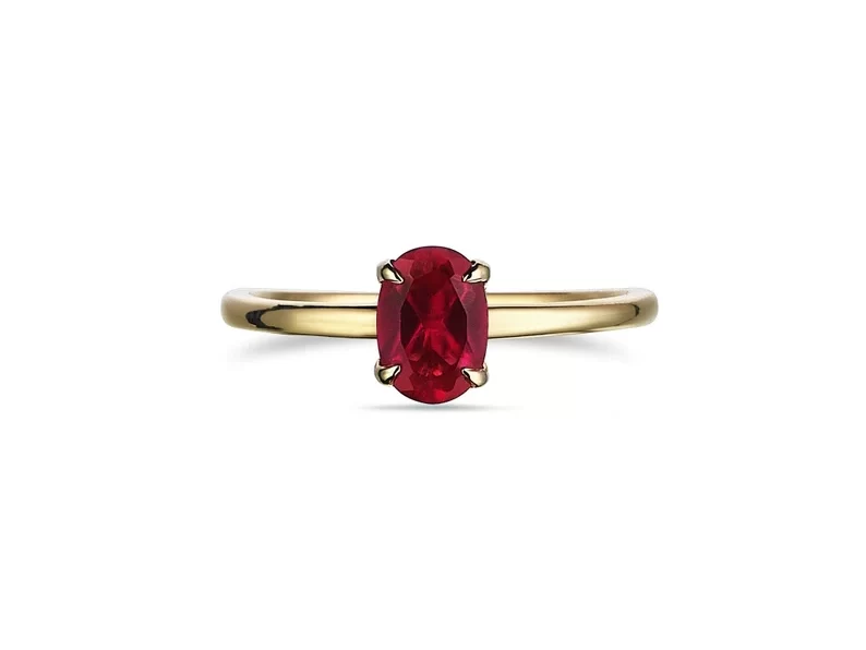 Natural Oval Cut Ruby Ring