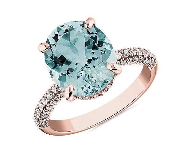 oval aquamarine statement ring