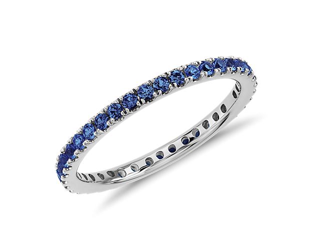 Riviera Pavé Blue Sapphire Eternity Ring