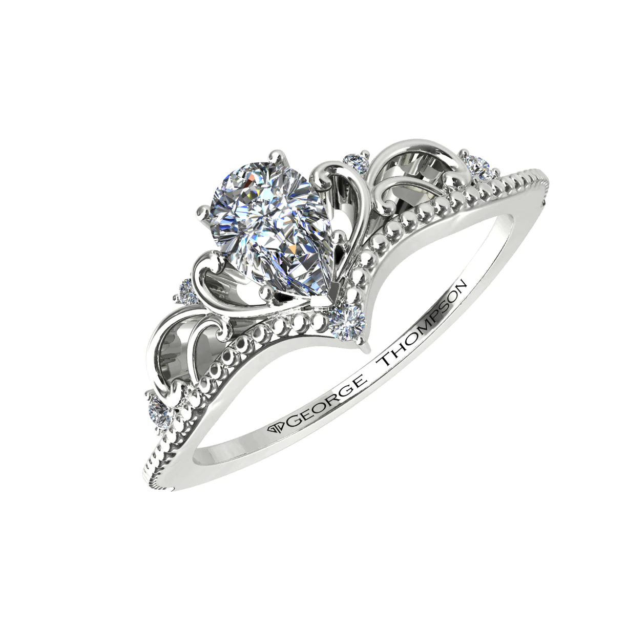pear shape diamond engagement ring