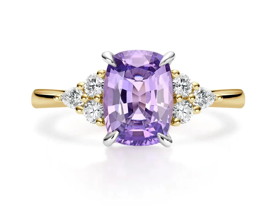 purple sapphire diamond engagement ring