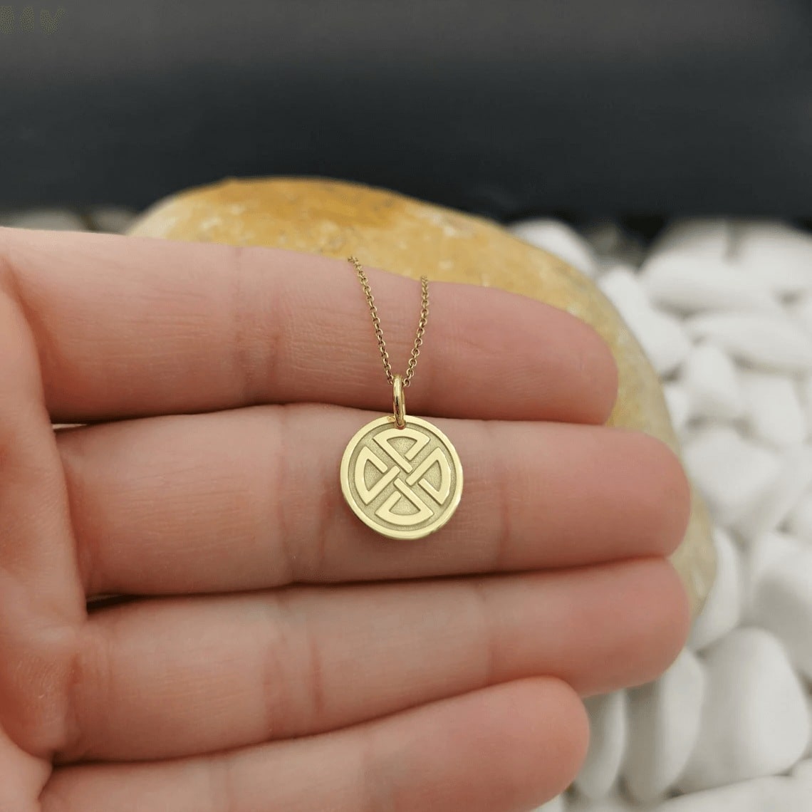 celtic shield knot necklace