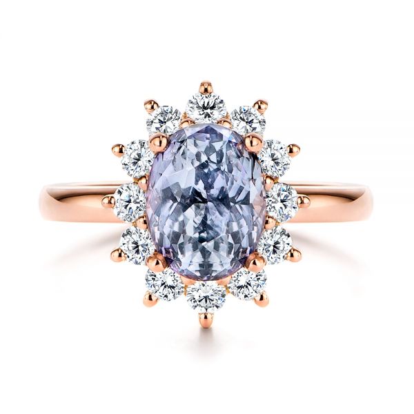 montana sapphire and diamond halo engagement ring