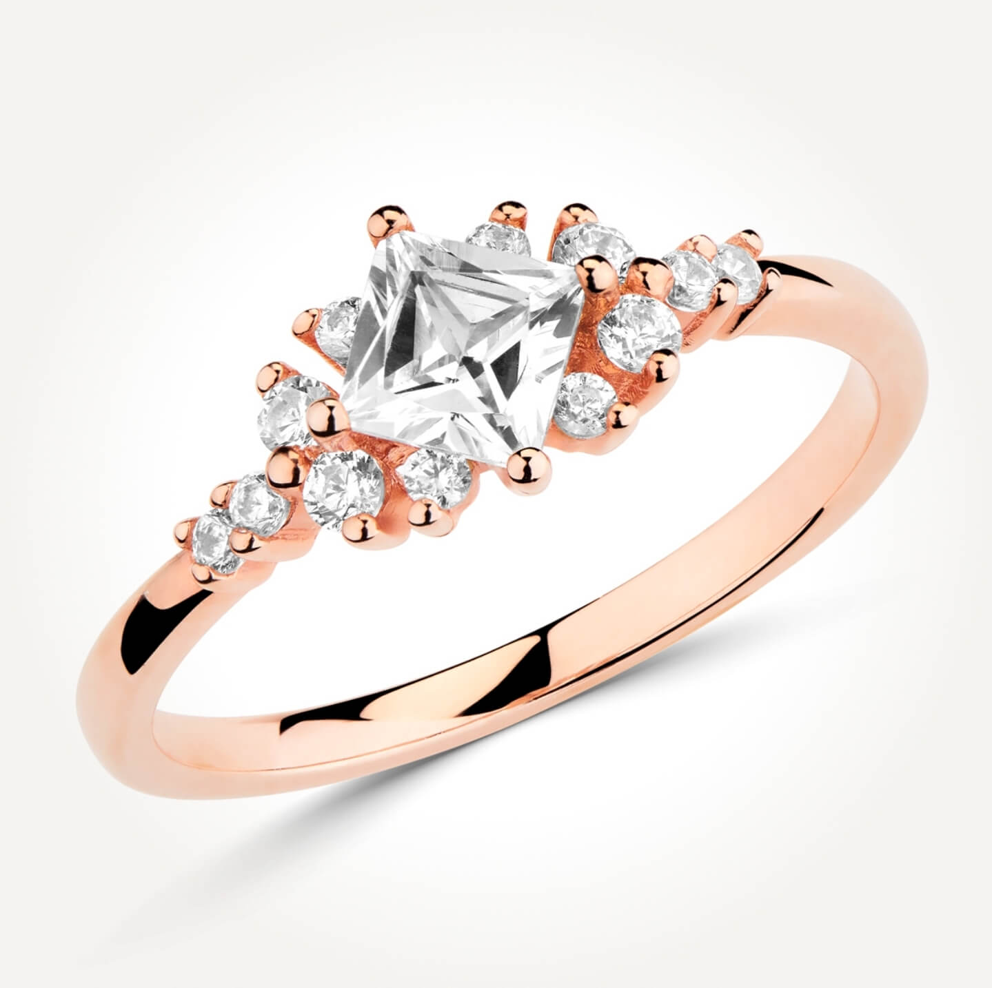 multi stone diamond engagement ring