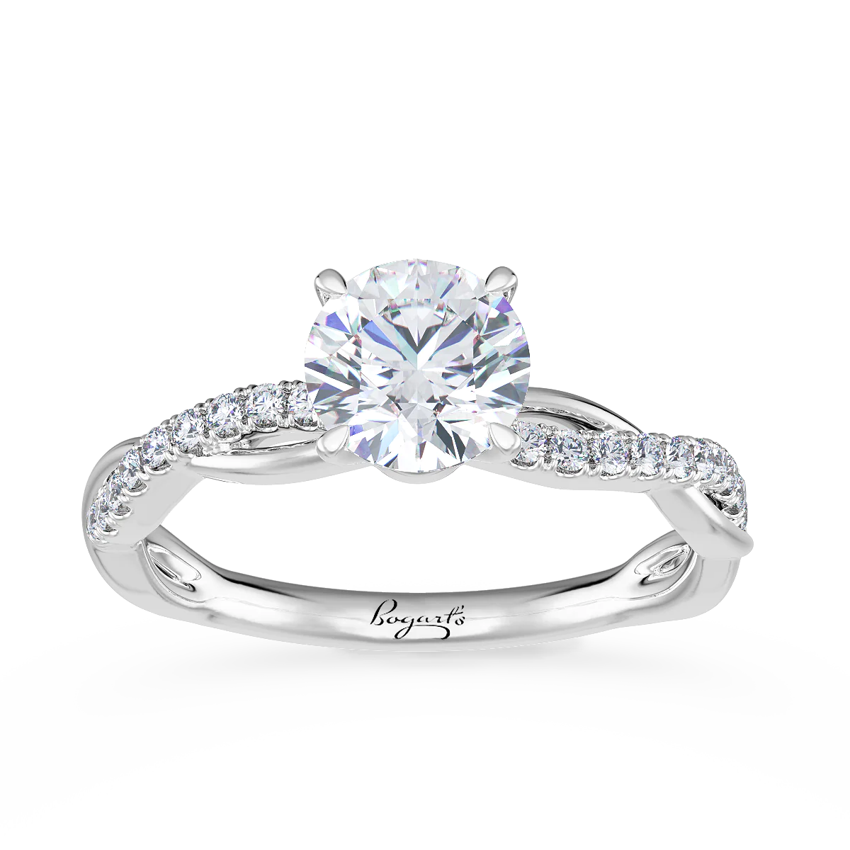 petite twist diamond engagement ring
