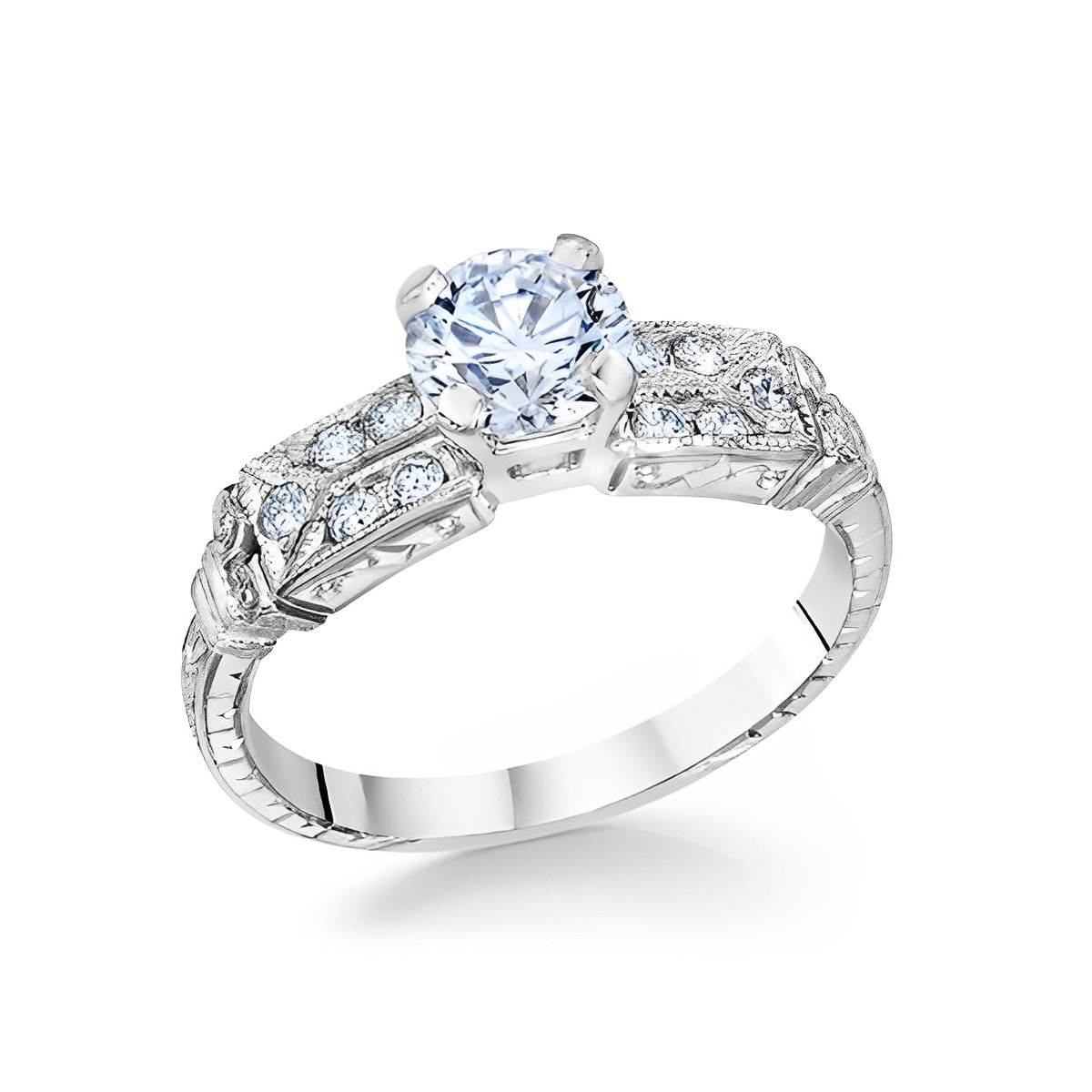 platinum antique style engagement ring
