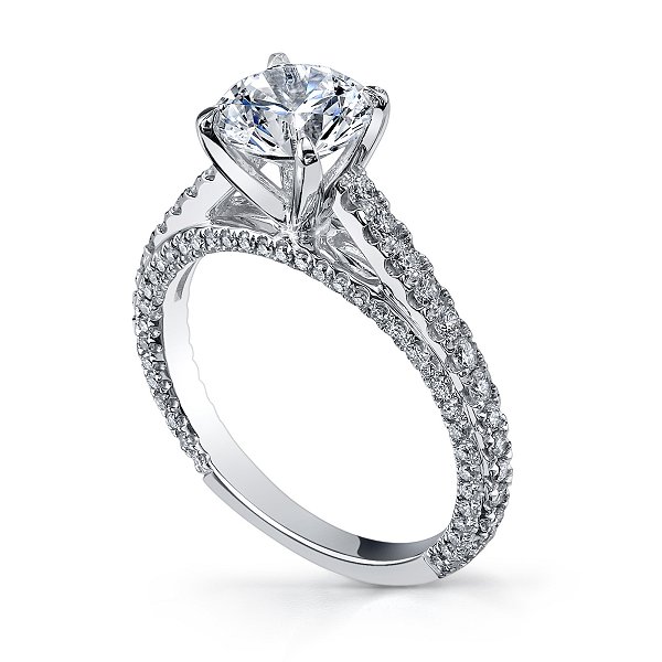 round diamond pave engagement ring