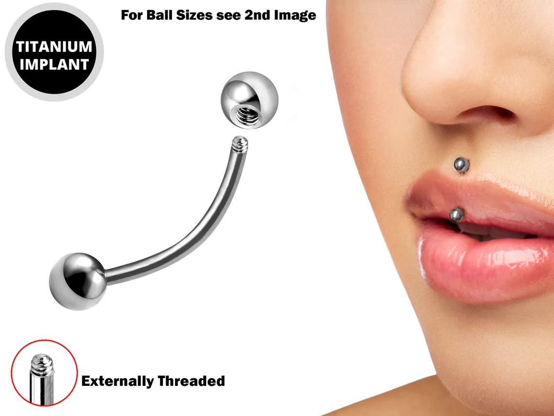 curved barbell for jestrum lip piercing
