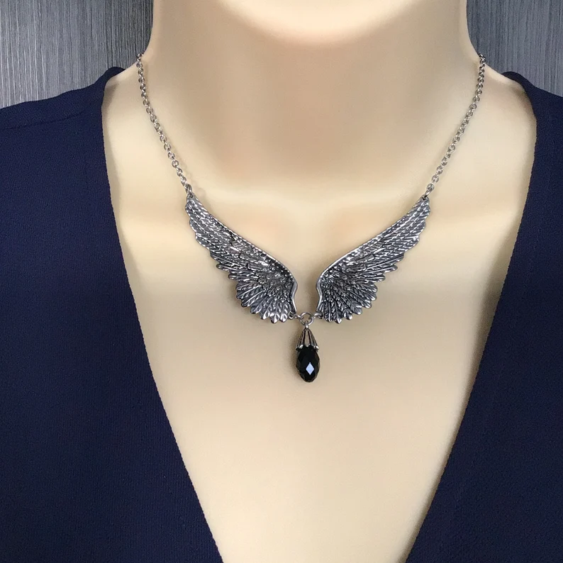 large wings pendant necklace