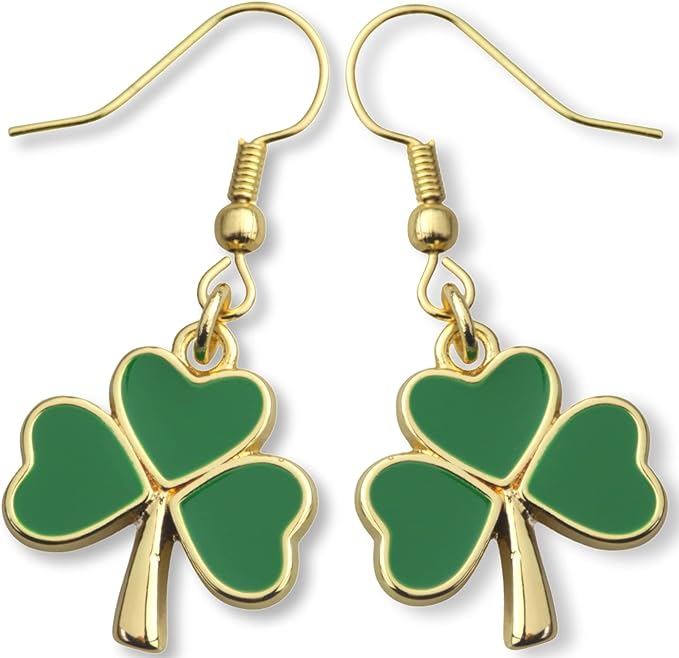 shamrock green dangle earrings