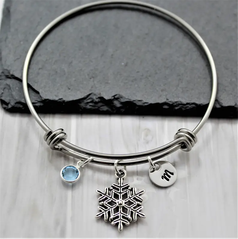 snowflake bangle bracelet