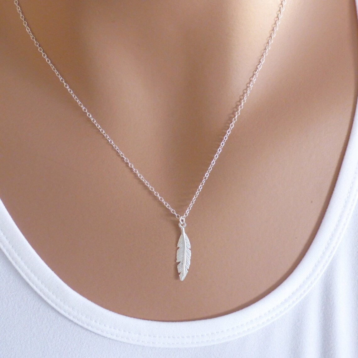 sterling silver feather necklace
