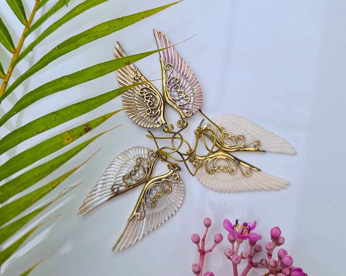 valkyrie style wings earrings