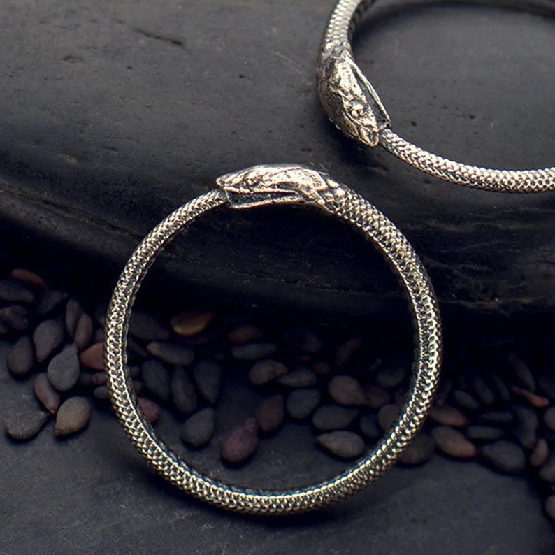 Bronze Ouroboros Snake Ring