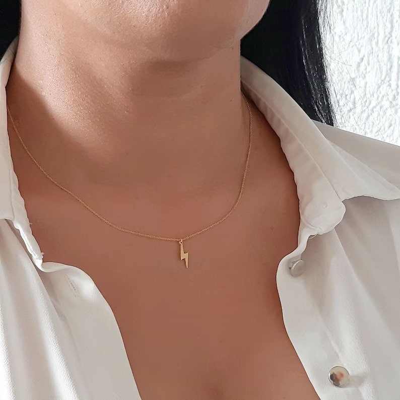 Gold Lightning Bolt Necklace