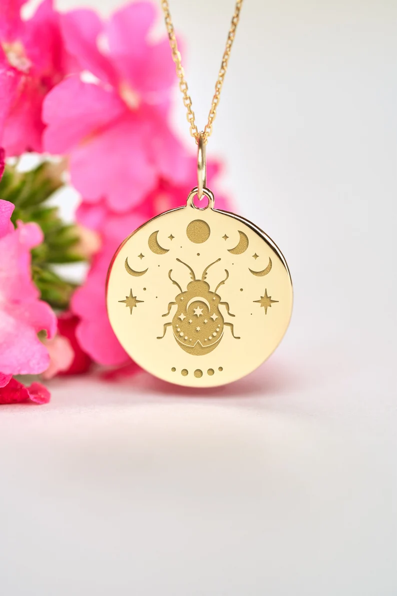 Gold beetle Necklace